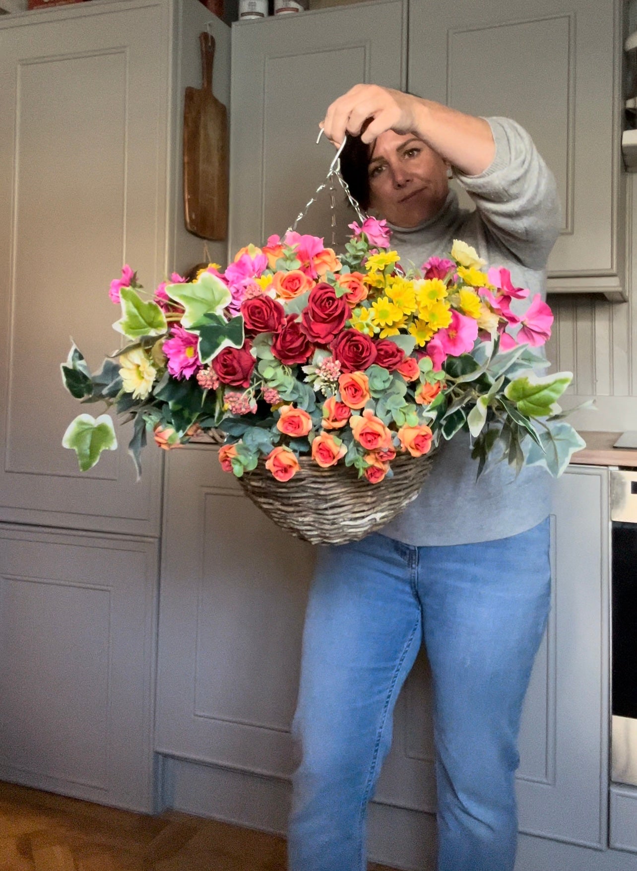 “Blooming” basket Luxury artificial hanging basket (FREE P&P)