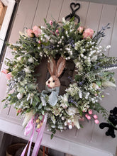 Load image into Gallery viewer, “BUNNY” natural faux wreath (FREE P&amp;P (limited stock )delivery late Jan-feb
