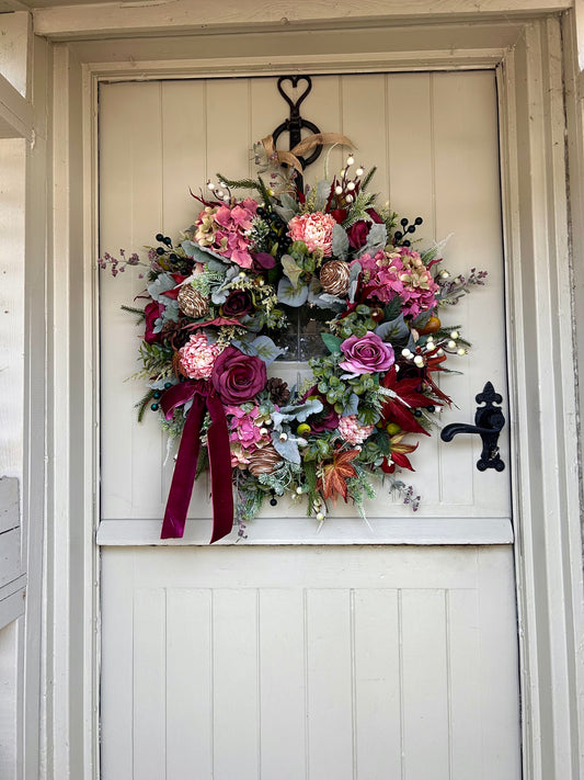 “CAROL” Winter artificial wreath (FREE P&P)