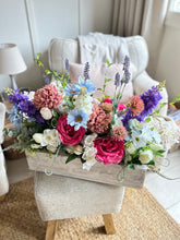 Load image into Gallery viewer, Summer love Handmade wooden trough with inc floral display (FREE P&amp;
