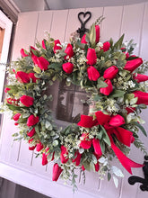 Load image into Gallery viewer, “GRACIE” red faux wreath (FREE P&amp;P
