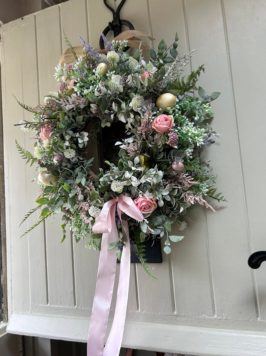 “FLO” spring/ summer faux wreath (FREE P&P