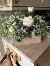 Load image into Gallery viewer, Dry touch rose RUSTIC TROUGH” luxury foliage and rose display (FREE P&amp;P)
