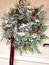 Load image into Gallery viewer, “EVELYN” winter and Christmas wreath (FREE P&amp;P)
