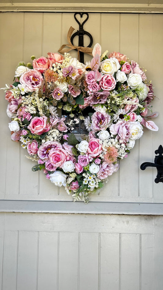 “FAIRY GARDEN” heart faux wreath (FREE P&P) (Copy)