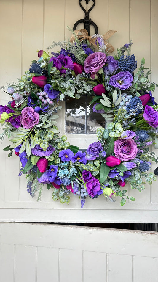 “SAFFIE” restocked artificial wreath (FREE P&P) real touch florals