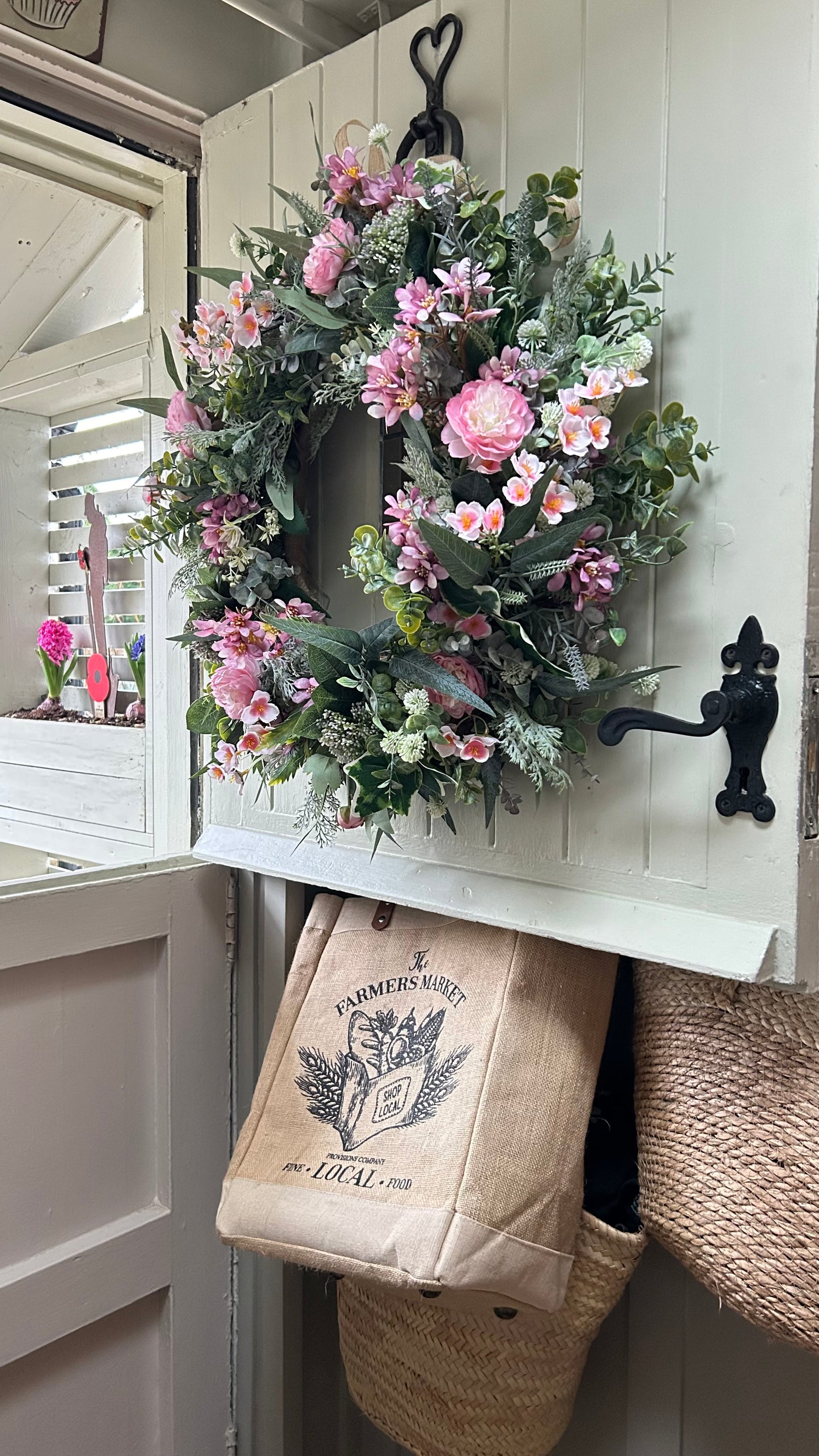 “LACEY” spring/ summer faux wreath (FREE P&P