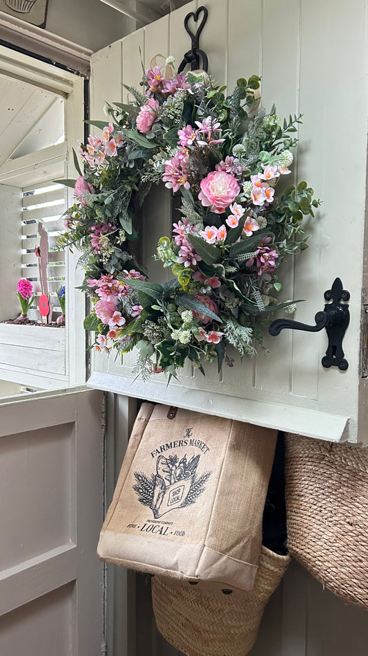 “LACEY” spring/ summer faux wreath (FREE P&P