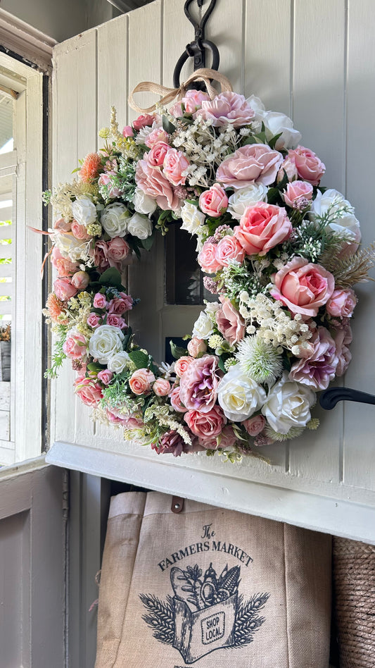 “FAIRY GARDEN” faux wreath (FREE P&P)