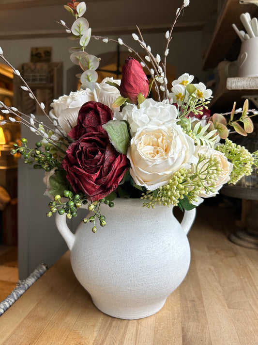 Winter bouquet inc vase & free P&P