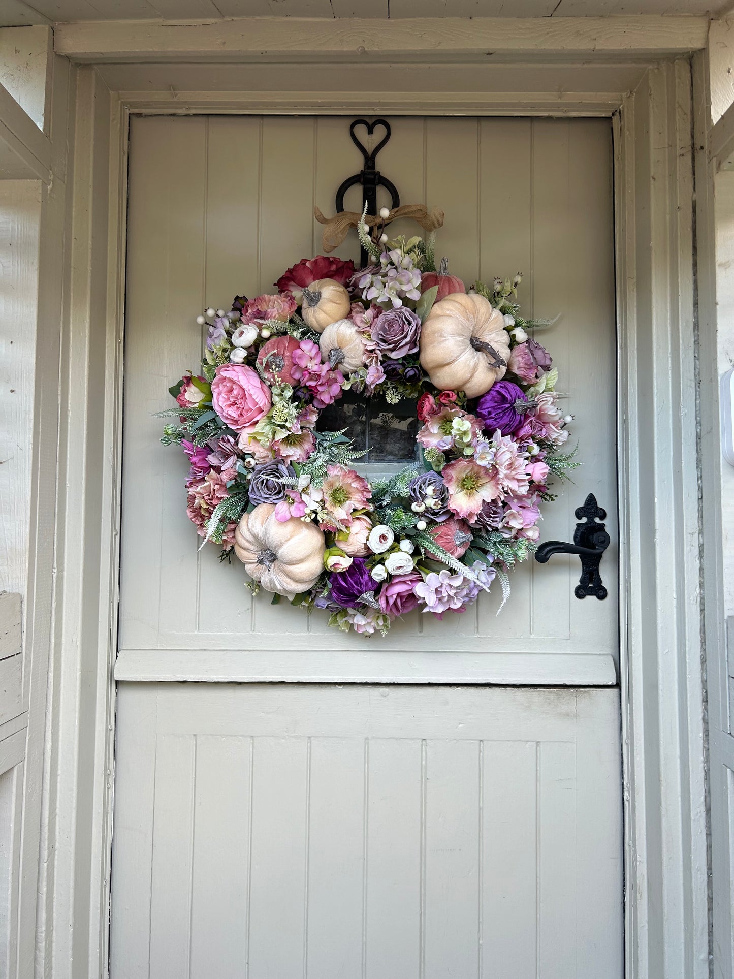Lady Pearl Autumn ready to post  artificial wreath (FREE P&P)