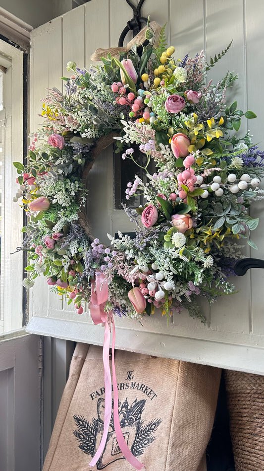 Spring surprise faux wreath (FREE P&P)