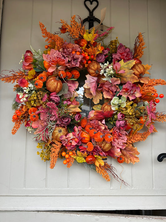 “PAISLEY” ready to post winter artificial wreath (FREE P&P)