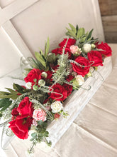 Load image into Gallery viewer, Lovers roses Handmade wooden trough with artificial floral display (FREE P&amp;P)
