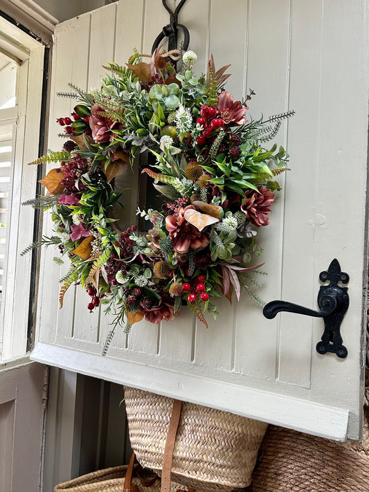 “BERRY” autumn artificial wreath (FREE P&P)