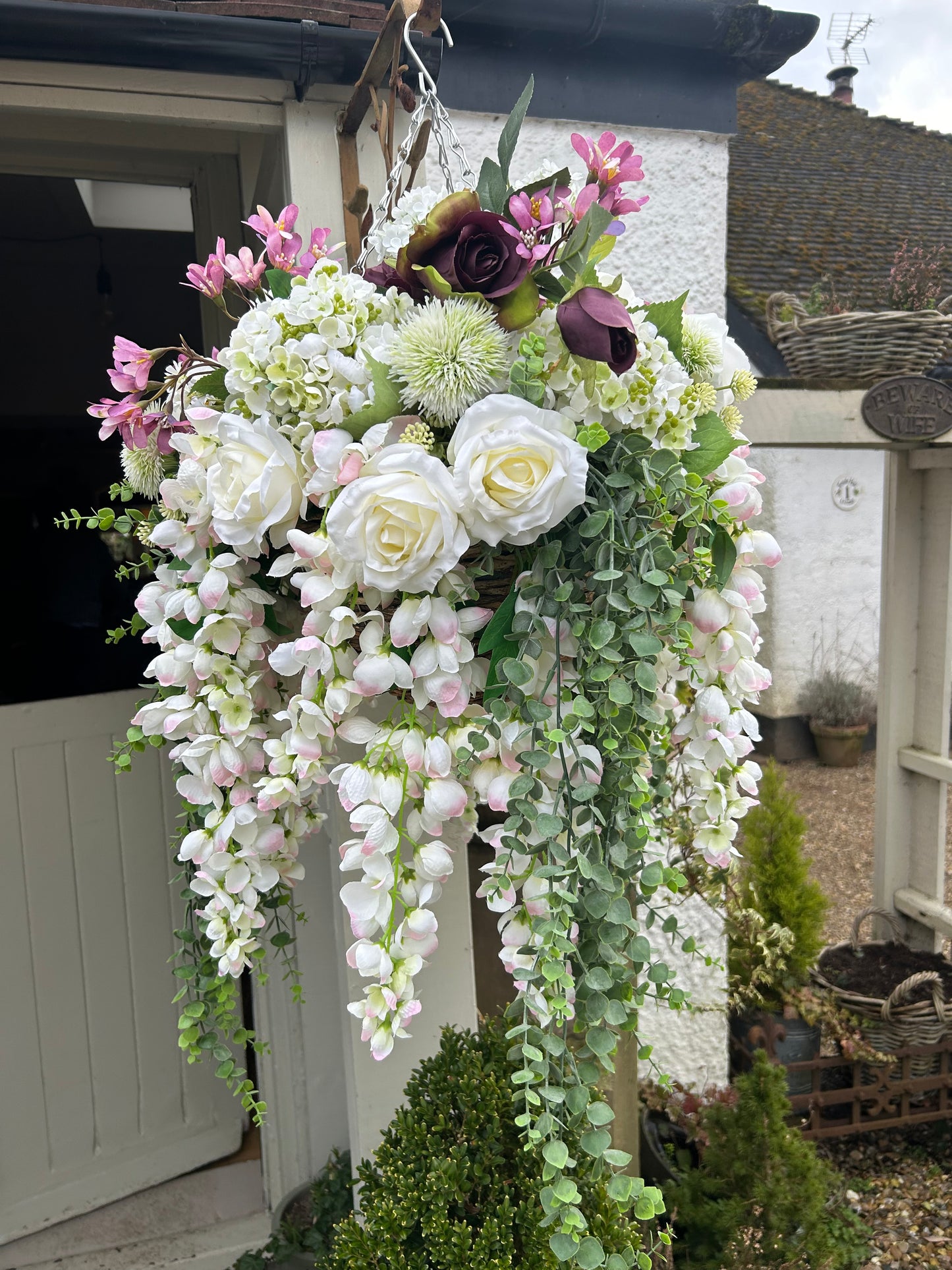 “EVELYN” Spring summer Luxury artificial hanging basket (FREE P