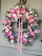 Load image into Gallery viewer, “PAISLEY PEONY” faux wreath free P&amp;P
