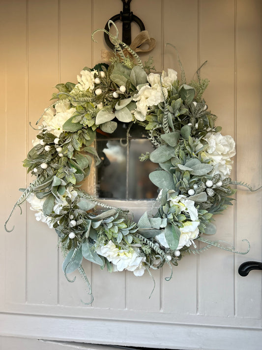 “ELLIE” lambs ear faux wreath