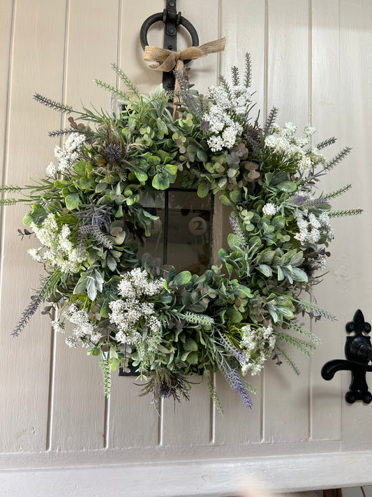 “COW PARSELY” meadow artificial wreath (FREE P&P)