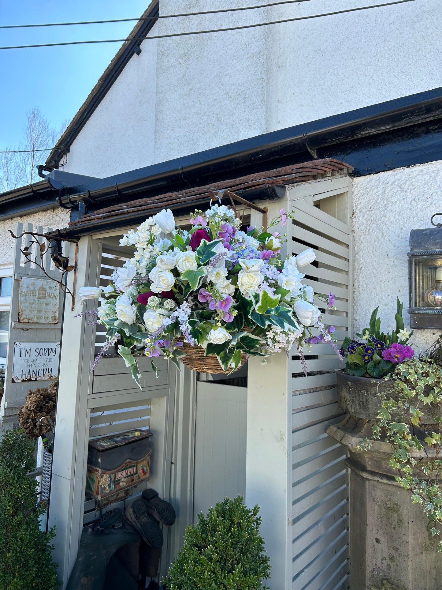 “NELLIE” luxury artificial hanging basket