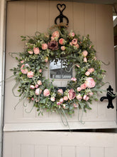 Load image into Gallery viewer, “BED OF PINK ROSES” faux wreath (FREE P&amp;P)
