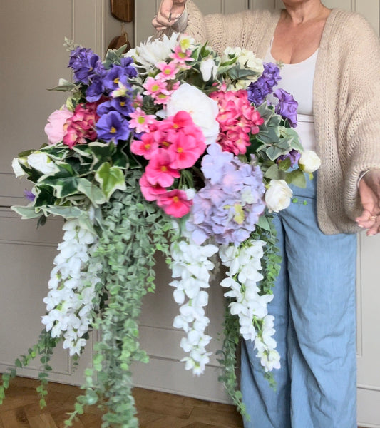 “FRAN”artificial hanging basket