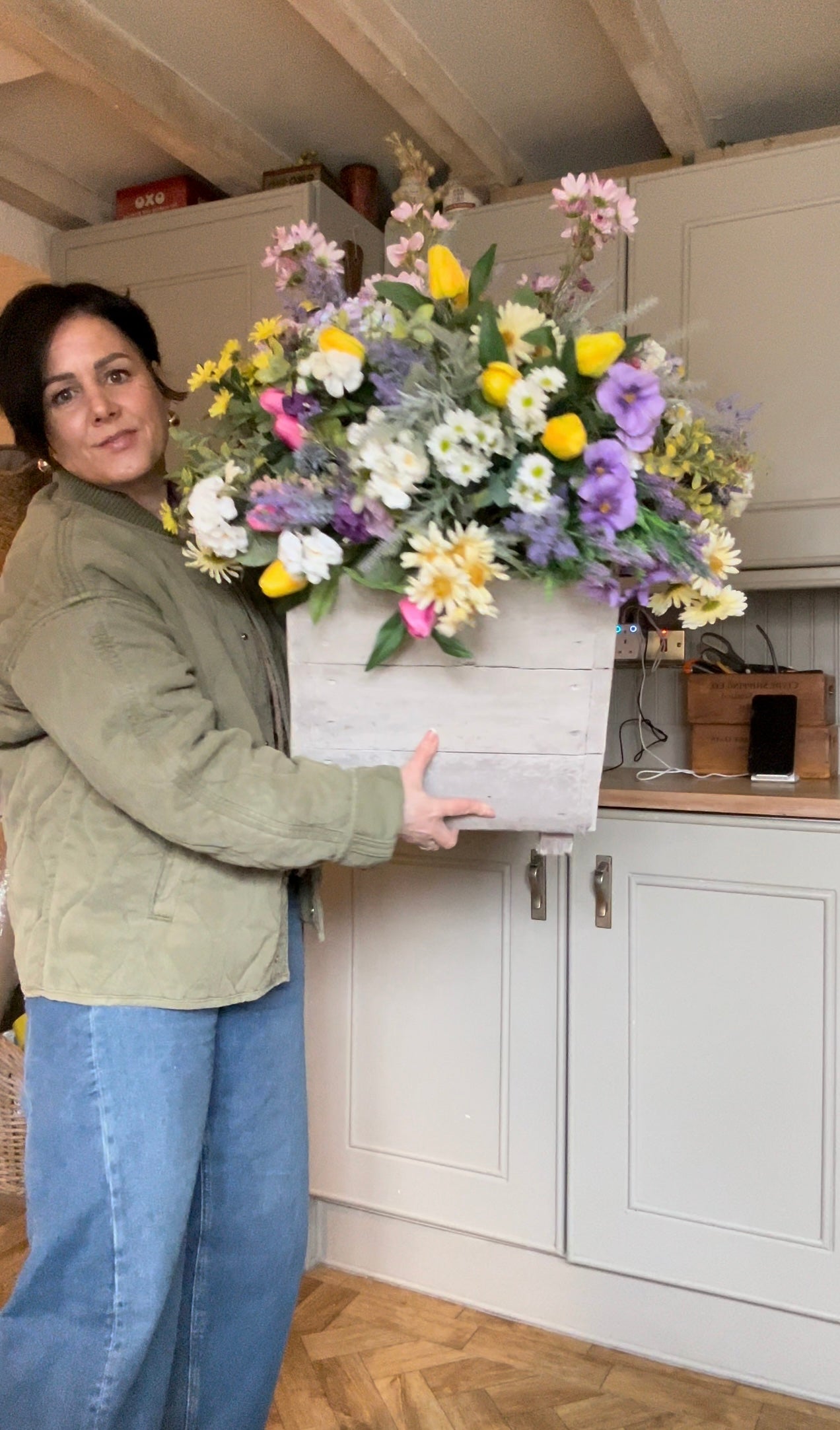 Handmade Luxury wooden planter  flower box FREE P&P