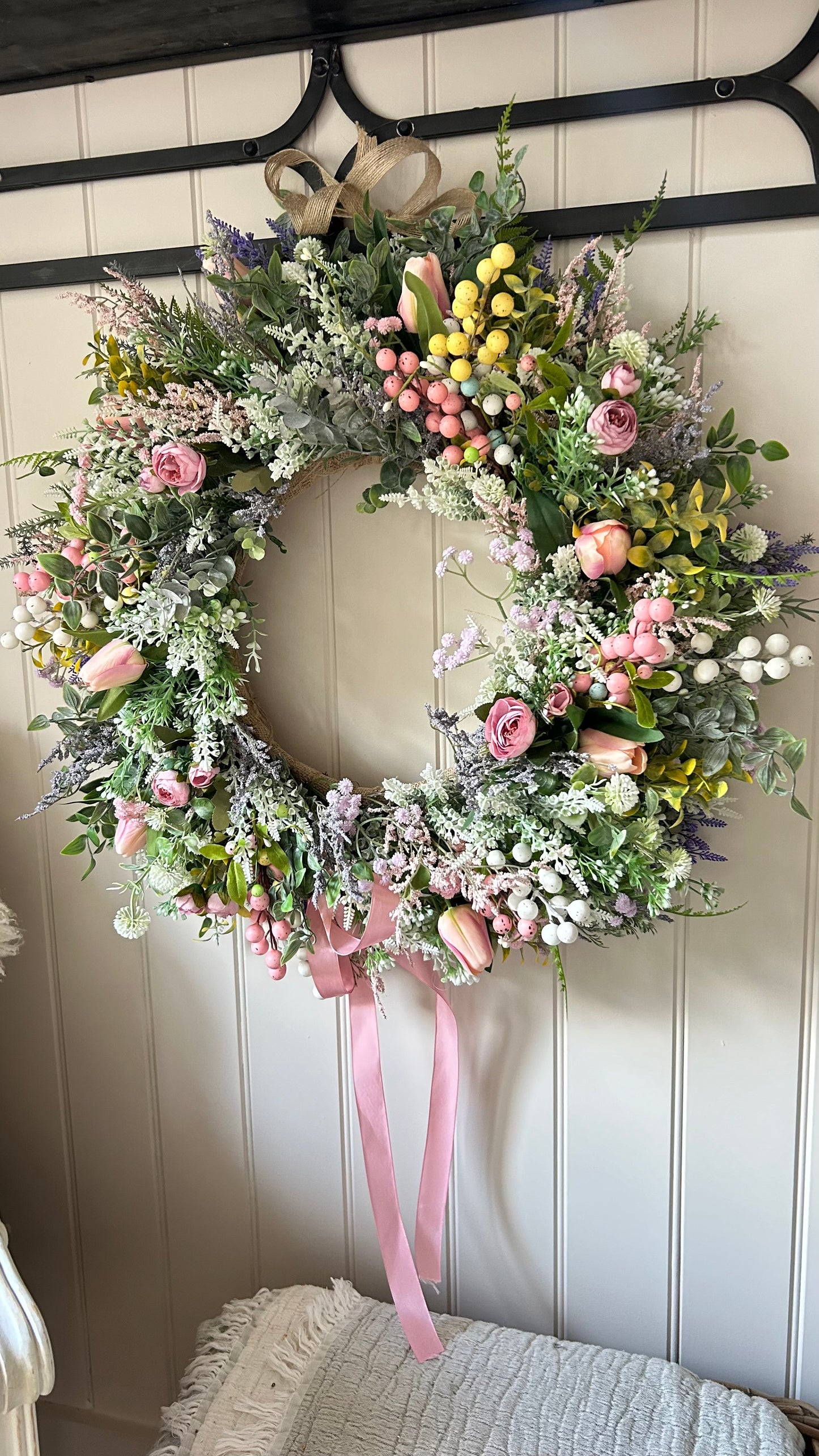 Spring surprise faux wreath (FREE P&P)