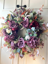 Load image into Gallery viewer, “MIDNIGHT LADY” artificial autumn and winter wreath (FREE P&amp;P)
