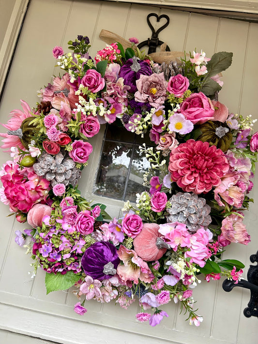 Paris Autumn ready to post  artificial wreath (FREE P&P)