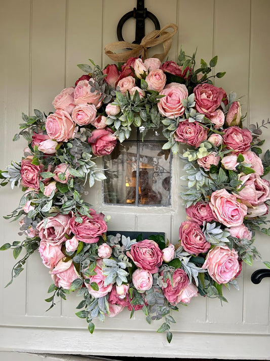 “ROSE CROWN” rose faux wreath (FREE P&P)