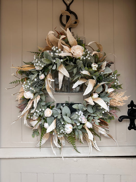 “VANILLA” country faux wreath (FREE P&P)