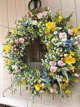 Load image into Gallery viewer, “JULIET” spring summer natural faux wreath (FREE P&amp;P one available
