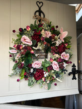 Load image into Gallery viewer, “MAGENTA” made to order for Jan, new for 2025 faux wreath (FREE P&amp;P
