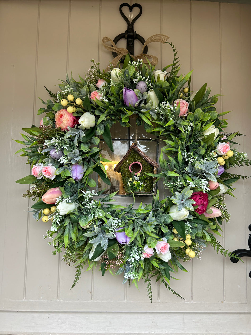 Bird house spring/ summer faux wreath (FREE P&P)