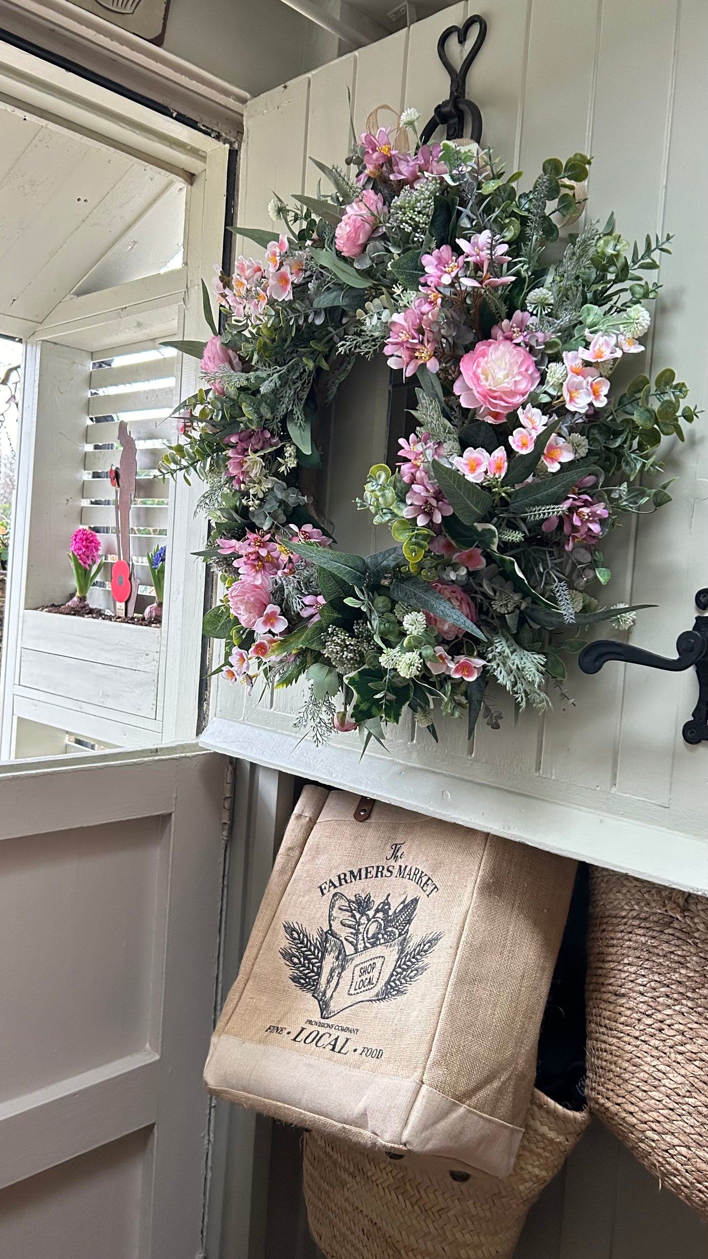 “LACEY” spring/ summer faux wreath (FREE P&P