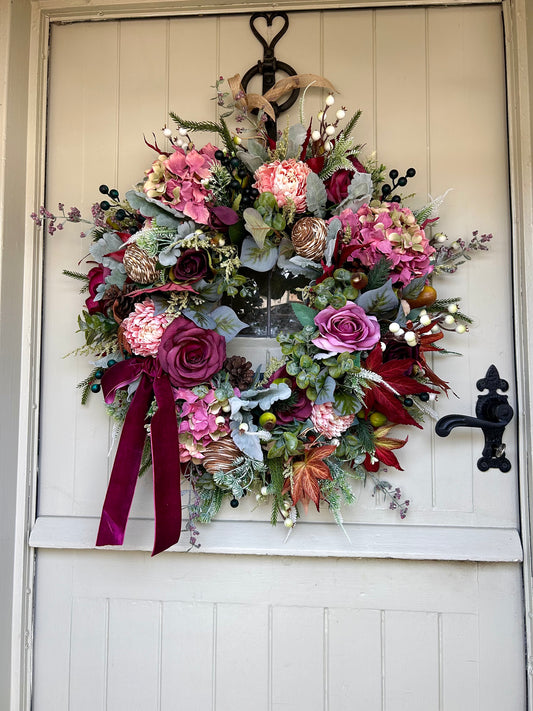 “CAROL” Winter artificial wreath (FREE P&P)