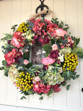 Load image into Gallery viewer, greeen and red berry faux wreath (FREE P&amp;P) ready to post
