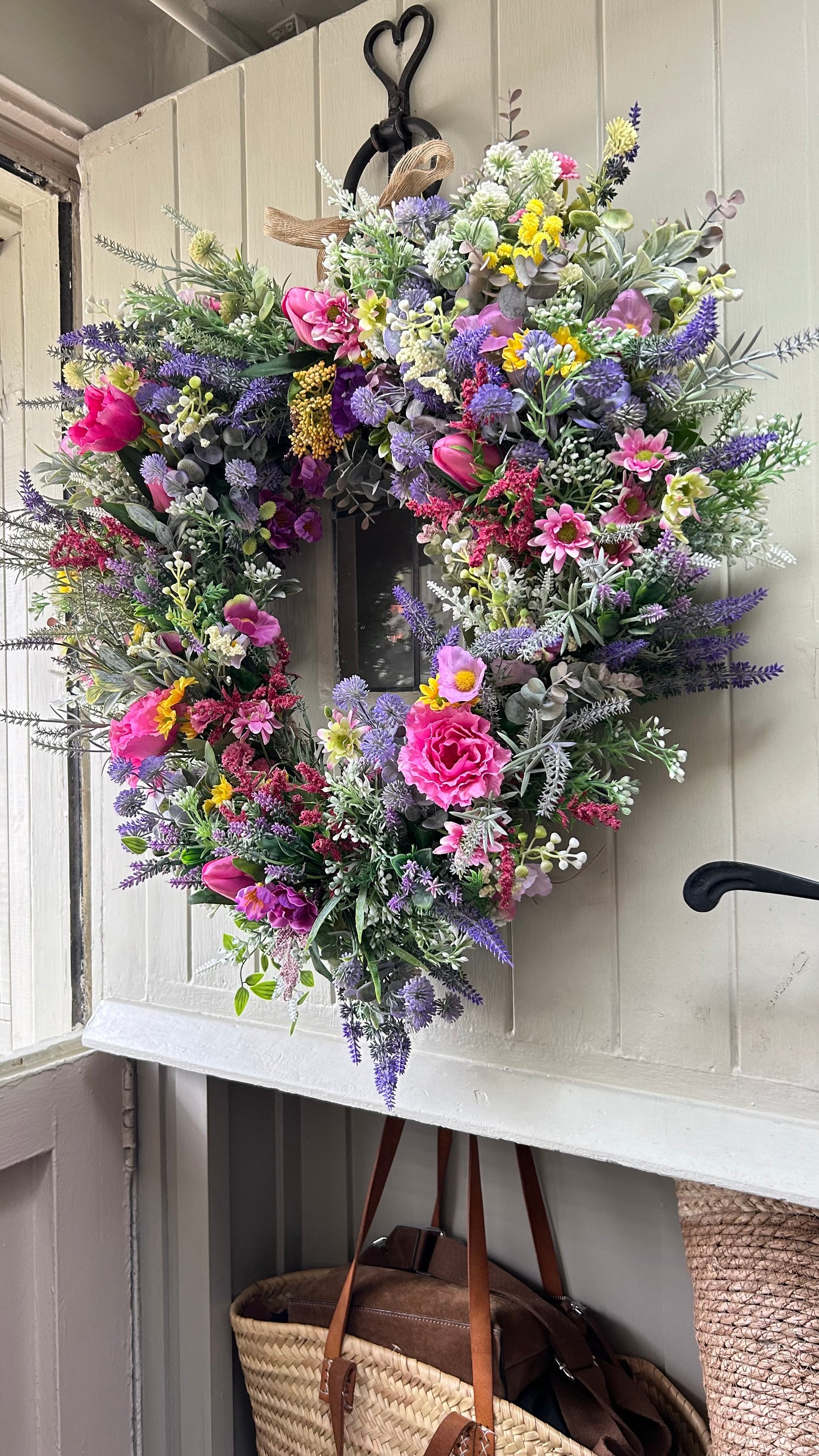 “ROSEMARY” heart artificial wreath (FREE P&P)