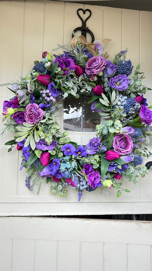 “SAFFIE” restocked artificial wreath (FREE P&P) real touch florals