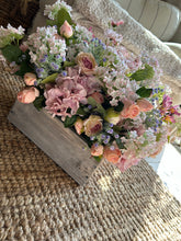 Load image into Gallery viewer, “COUNTRY MEADOW” reclaimed wooden trough (FREE P&amp;P)
