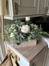 Load image into Gallery viewer, Dry touch rose RUSTIC TROUGH” luxury foliage and rose display (FREE P&amp;P)
