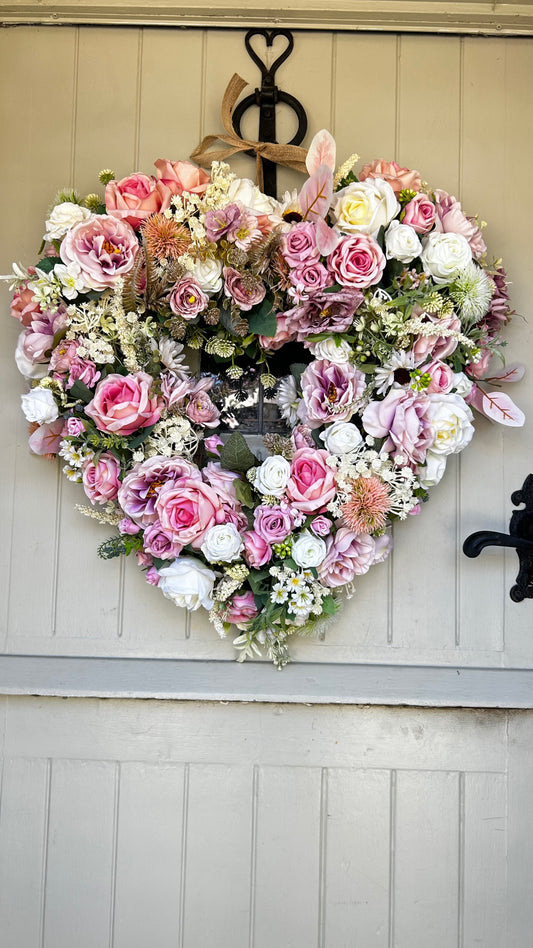 “FAIRY GARDEN” heart faux wreath (FREE P&P) (Copy)