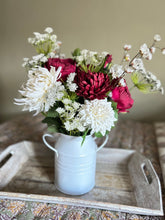 Load image into Gallery viewer, Churn &amp; faux flower bouquet
