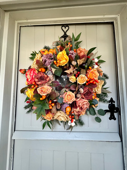 “CHLOE” autumn artificial wreath (FREE P&P)