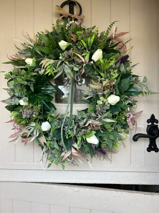 “PENNY” tulip natural faux wreath
