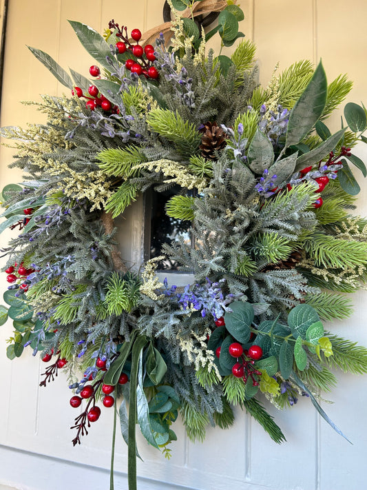 “NORTON” winter/ christmas artificial wreath (FREE P&P)