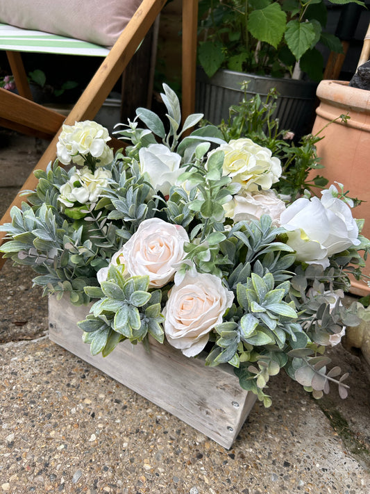 rustic wooden  (TROUGH FLOWER BOX) FREE P&P