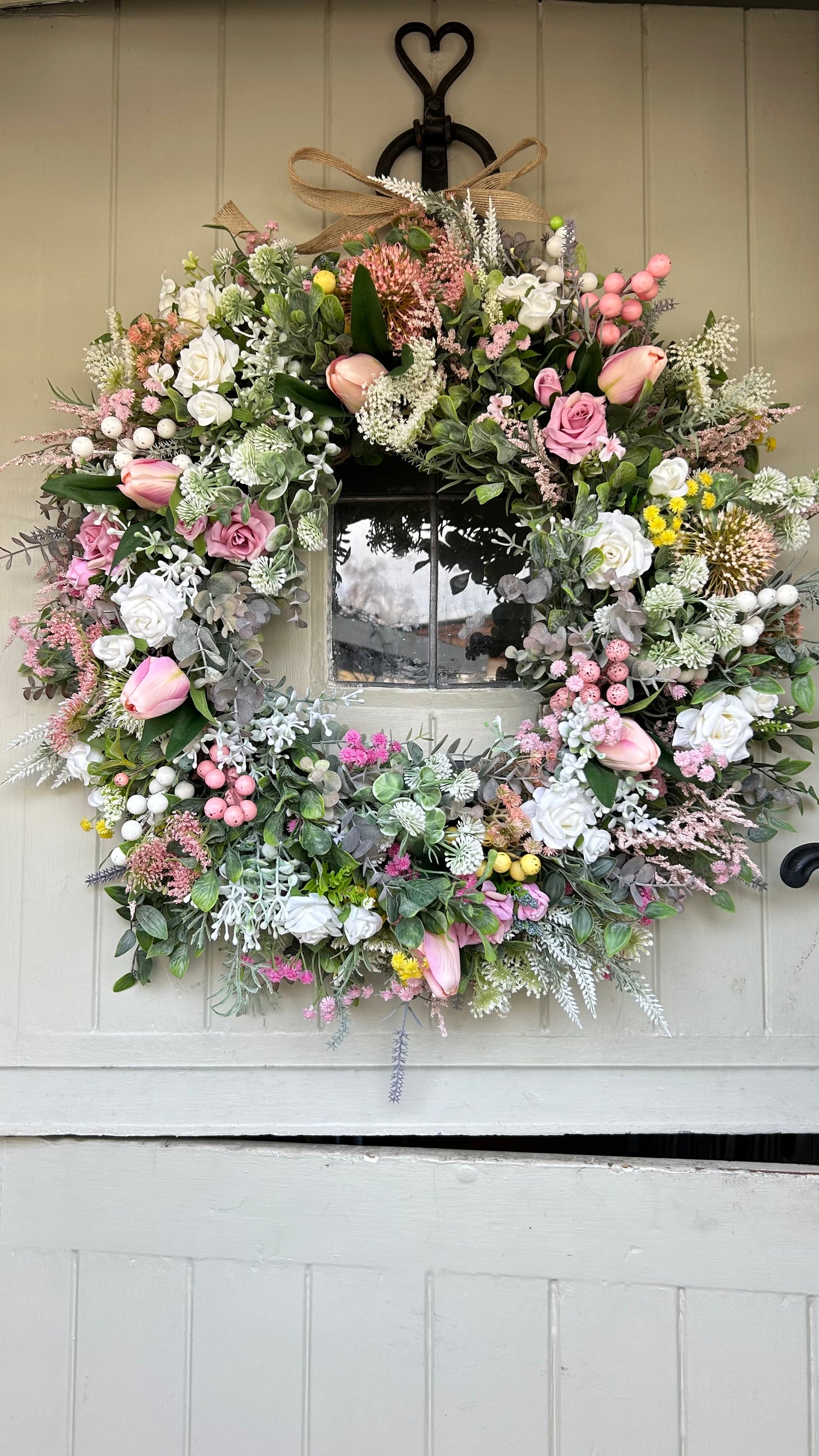 “FLO” spring/ summer faux wreath (FREE P&P