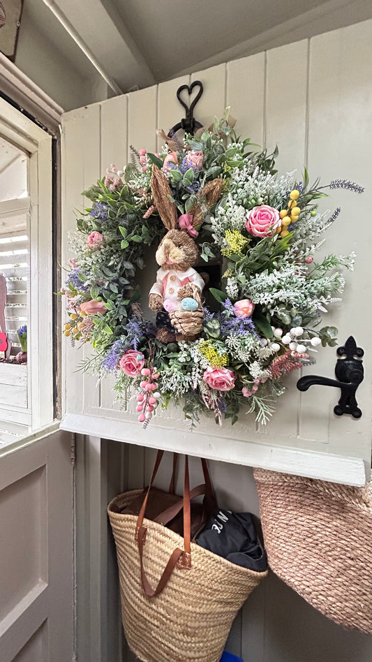 Large “BUNNY” spring surprise wreath( free P&P)